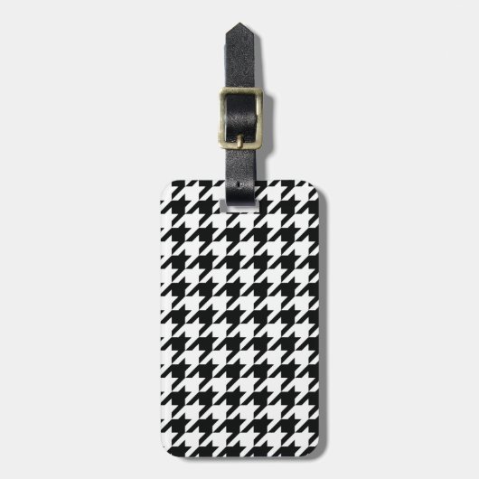 Zwart Wit Classic Houndstooth Check Bagagelabel (Voorkant verticaal)