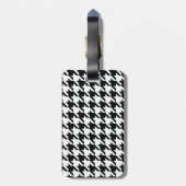 Zwart Wit Classic Houndstooth Check Bagagelabel (Achterkant verticaal)