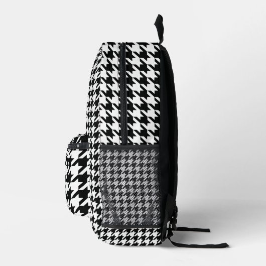 Zwart Wit Classic Houndstooth Check Bedrukte Rugzak (Rechts)
