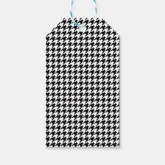 Zwart Wit Classic Houndstooth Check Cadeaulabel (Voorkant)