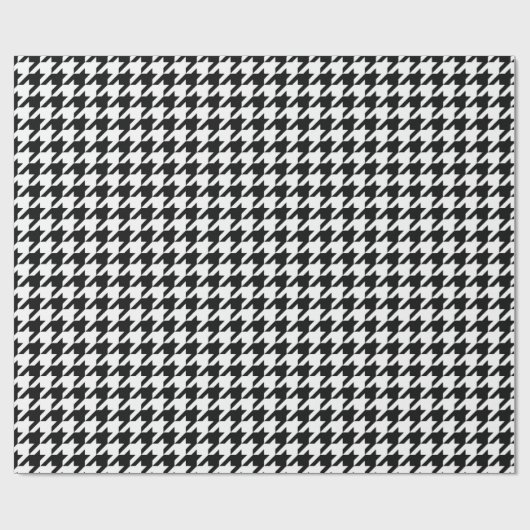Zwart Wit Classic Houndstooth Check Cadeaupapier (Vlak)