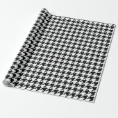 Zwart Wit Classic Houndstooth Check Cadeaupapier (Uitgerold)