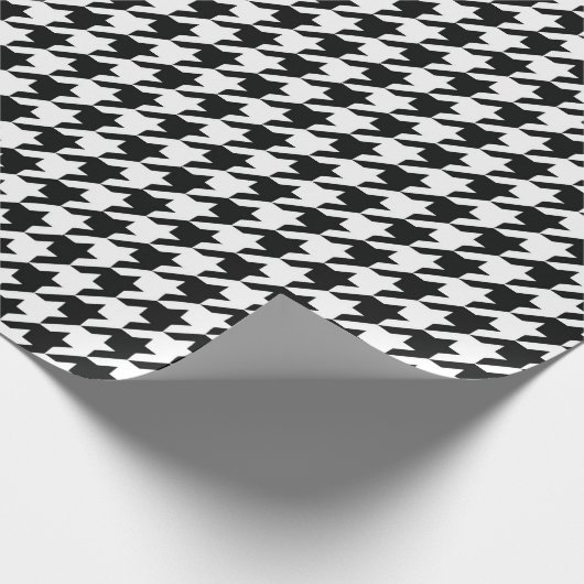 Zwart Wit Classic Houndstooth Check Cadeaupapier (Hoek)