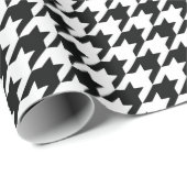 Zwart Wit Classic Houndstooth Check Cadeaupapier (Rol Hoek)