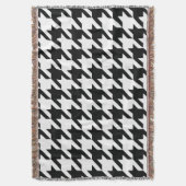 Zwart Wit Classic Houndstooth Check Deken (Voorkant Verticaal)