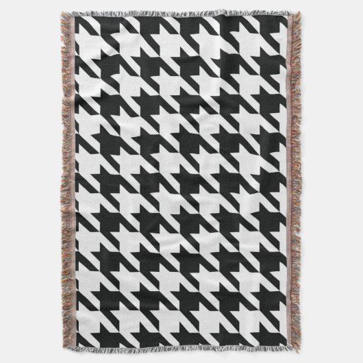Zwart Wit Classic Houndstooth Check Deken (Voorkant Verticaal)