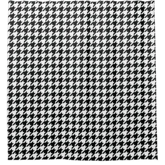 Zwart Wit Classic Houndstooth Check Douchegordijn (Voorkant)