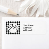 Zwart Wit Classic Houndstooth Check Etiket (Insitu)