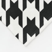 Zwart Wit Classic Houndstooth Check Fleece Deken (Hoek)