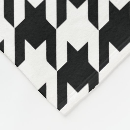 Zwart Wit Classic Houndstooth Check Fleece Deken (Hoek)
