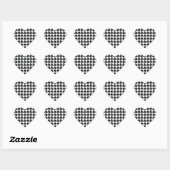 Zwart Wit Classic Houndstooth Check Hart Sticker (Vel)