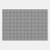 Zwart Wit Classic Houndstooth Check Inpakpapier Vel (Voorkant 3)