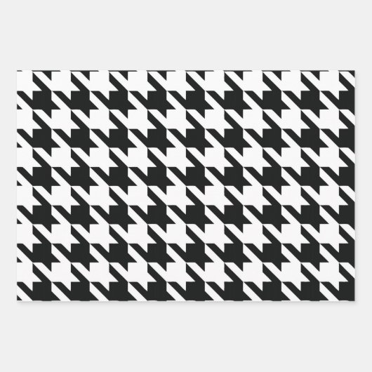 Zwart Wit Classic Houndstooth Check Inpakpapier Vel (Voorkant 2)