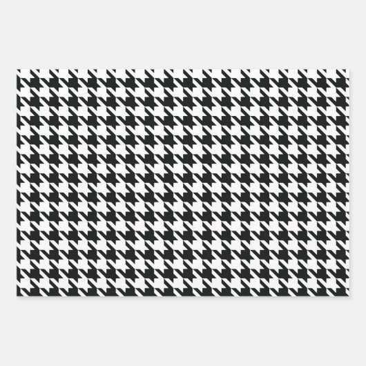 Zwart Wit Classic Houndstooth Check Inpakpapier Vel (Voorkant)