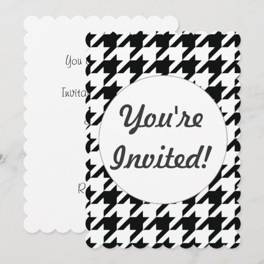 Zwart Wit Classic Houndstooth Check Kaart (Voorkant / Achterkant)