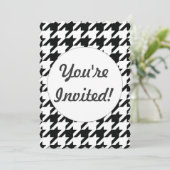 Zwart Wit Classic Houndstooth Check Kaart (Staand voorkant)