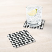 Zwart Wit Classic Houndstooth Check Kartonnen Onderzetters (Insitu)