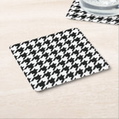 Zwart Wit Classic Houndstooth Check Kartonnen Onderzetters (Schuin)