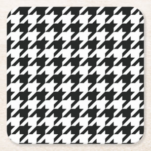 Zwart Wit Classic Houndstooth Check Kartonnen Onderzetters