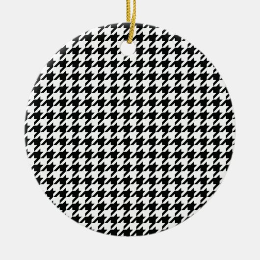 Zwart Wit Classic Houndstooth Check Keramisch Ornament (Voorkant)