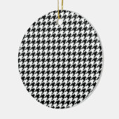 Zwart Wit Classic Houndstooth Check Keramisch Ornament (Links)