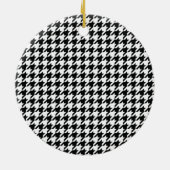 Zwart Wit Classic Houndstooth Check Keramisch Ornament (Achterkant)