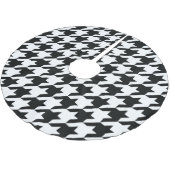 Zwart Wit Classic Houndstooth Check Kerstboom Rok (Gekanteld)