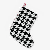Zwart Wit Classic Houndstooth Check Kleine Kerstsok (Voorkant (Hangend))