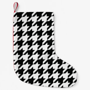 Zwart Wit Classic Houndstooth Check Kleine Kerstsok