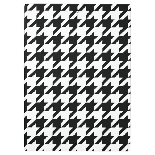 Zwart Wit Classic Houndstooth Check Klembord (Achterkant)