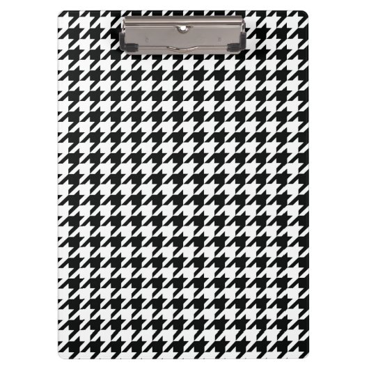 Zwart Wit Classic Houndstooth Check Klembord (Voorkant)