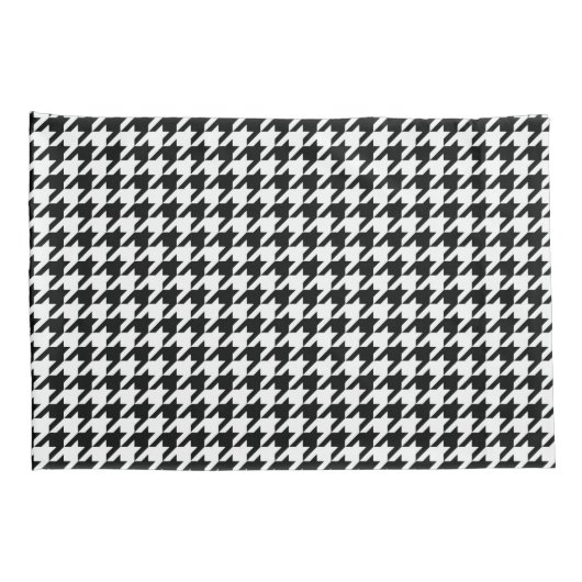 Zwart Wit Classic Houndstooth Check Kussensloop (Achterkant-Rechts)