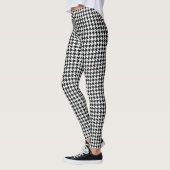 Zwart Wit Classic Houndstooth Check Leggings (Links)