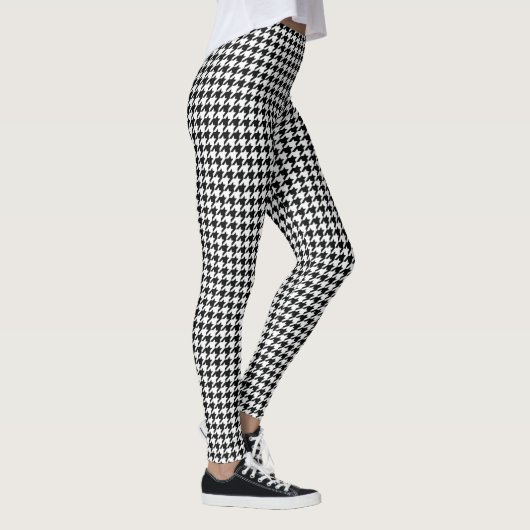 Zwart Wit Classic Houndstooth Check Leggings (Rechts)