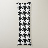 Zwart Wit Classic Houndstooth Check Lichaamskussen (Voorkant Verticaal)