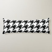 Zwart Wit Classic Houndstooth Check Lichaamskussen (Voorkant)