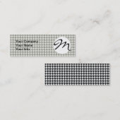 Zwart Wit Classic Houndstooth Check Mini Visitekaartje (Voorkant / Achterkant)
