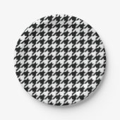 Zwart Wit Classic Houndstooth Check Papieren Bordje (Voorkant)
