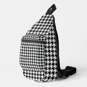 Zwart Wit Classic Houndstooth Check Sling Bag (Rechterhoek)