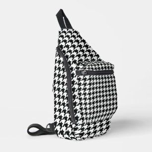 Zwart Wit Classic Houndstooth Check Sling Bag