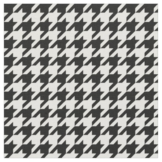 Zwart Wit Classic Houndstooth Check Stof (Close Up)