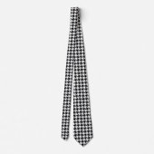 Zwart Wit Classic Houndstooth Check Stropdas (Achterkant)