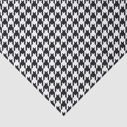 Zwart Wit Classic Houndstooth Check Tissuepapier (Detail)