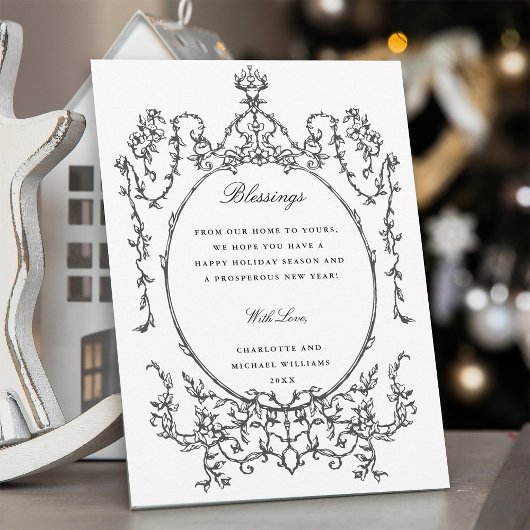 Zwart & Wit Classic  Lijst Foto Feestdagenkaart