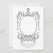 Zwart & Wit Classic Lijst Foto Feestdagenkaart (Voorkant)