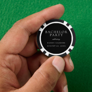 Zwart-wit Classic Mannen vrijgezellenfeest Poker Chips