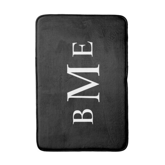 Zwart-wit Classic Monogram | Bewerkbare kleuren Badmat (Voorkant Verticaal)