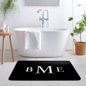 Zwart-wit Classic Monogram | Bewerkbare kleuren Badmat