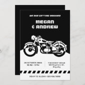 Zwart-wit Classic Motorfiets bruiloft Kaart (Voorkant / Achterkant)