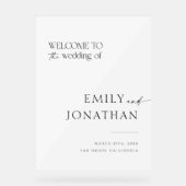 Zwart-wit Classic Old Money Wedding Welkom Acryl Bord (Voorkant)